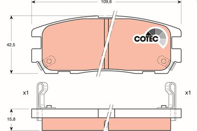 Brake Pad Set, disc brake TRW GDB1187