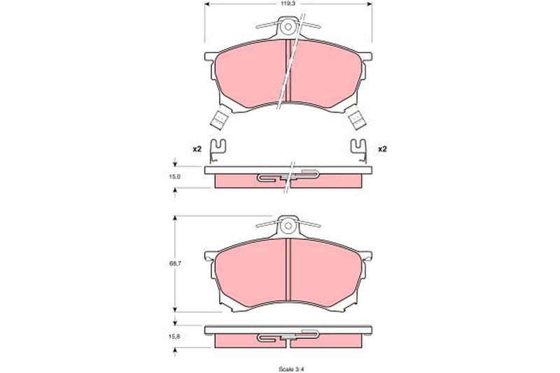 TRW GDB1197 Brake Pad Set, disc brake