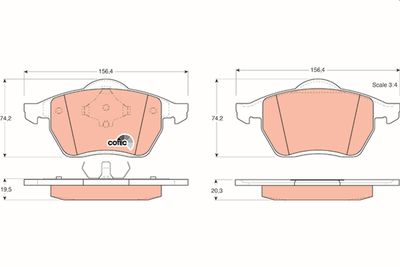 Brake Pad Set, disc brake TRW GDB1204