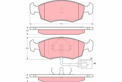 Brake Pad Set, disc brake TRW GDB1208