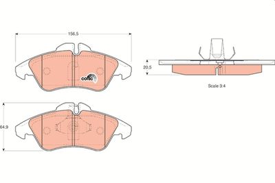 Brake Pad Set, disc brake TRW GDB1220