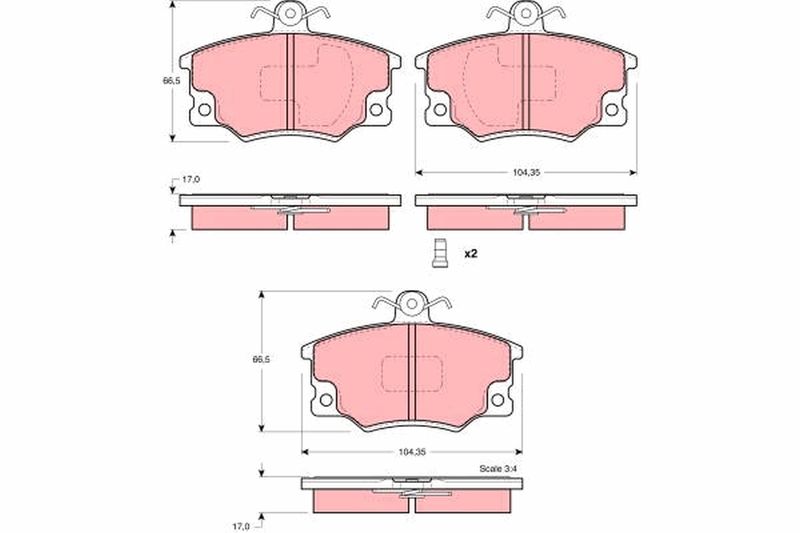 TRW GDB1223 Brake Pad Set, disc brake