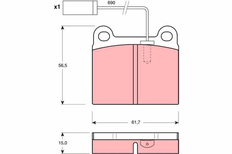 TRW GDB1252 Brake Pad Set, disc brake