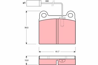 Brake Pad Set, disc brake TRW GDB1252