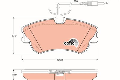 Brake Pad Set, disc brake TRW GDB1270