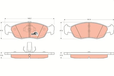 Brake Pad Set, disc brake TRW GDB1322