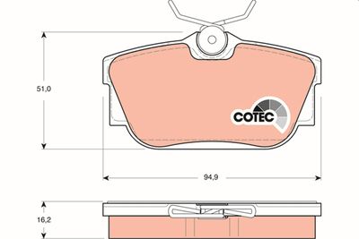 Brake Pad Set, disc brake TRW GDB1325