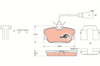 Brake Pad Set, disc brake TRW GDB1326