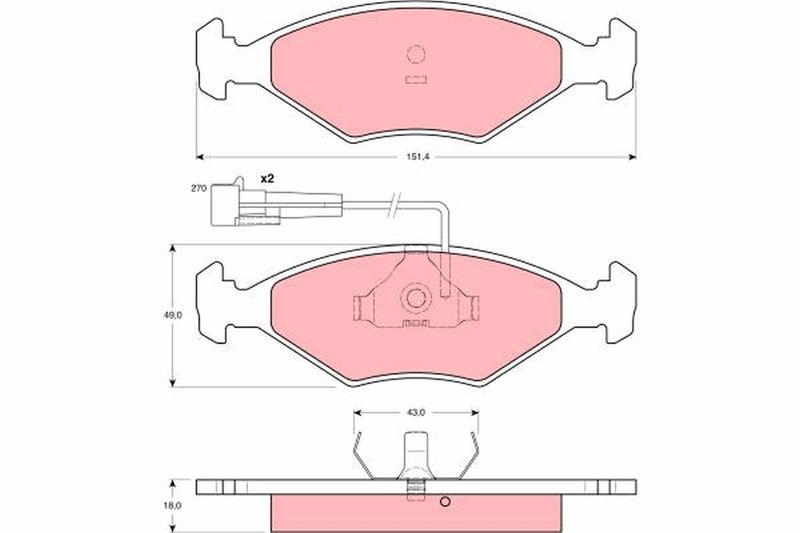 TRW GDB1347 Brake Pad Set, disc brake