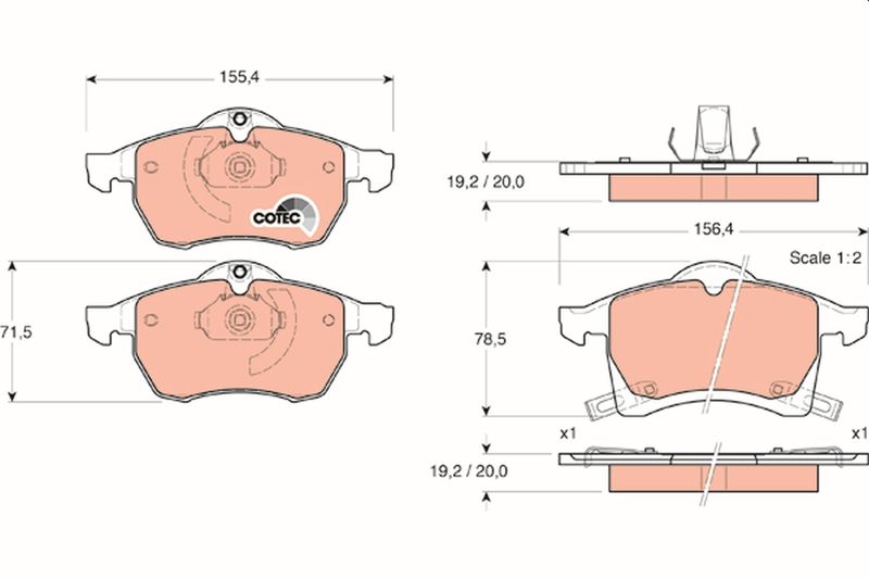 TRW GDB1350 Brake Pad Set, disc brake