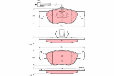 Brake Pad Set, disc brake TRW GDB1364