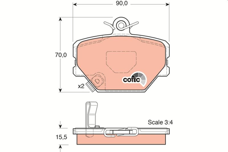 TRW GDB1365 Brake Pad Set, disc brake