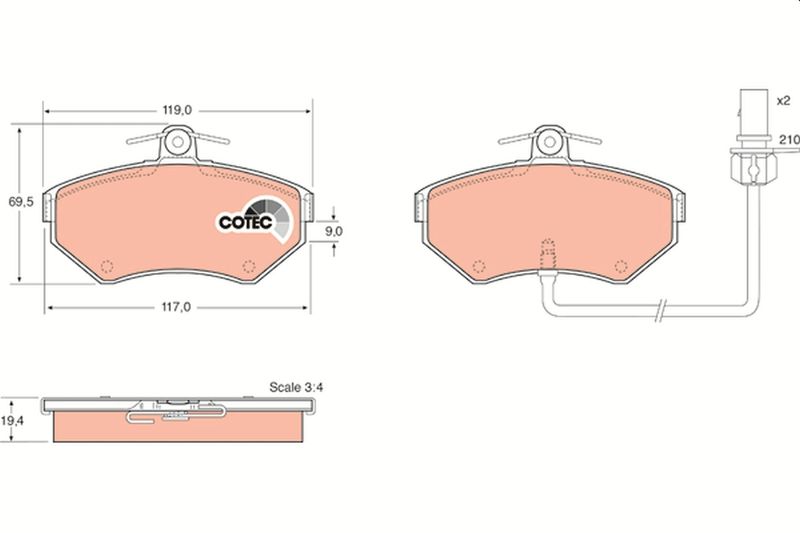 TRW GDB1366 Brake Pad Set, disc brake