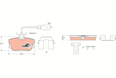 Brake Pad Set, disc brake TRW GDB1369