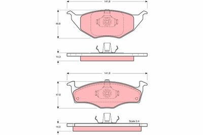 Brake Pad Set, disc brake TRW GDB1375