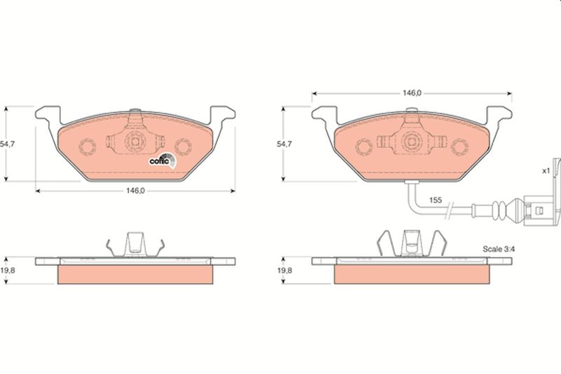 TRW GDB1386 Brake Pad Set, disc brake