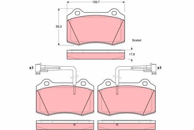 Brake Pad Set, disc brake TRW GDB1392