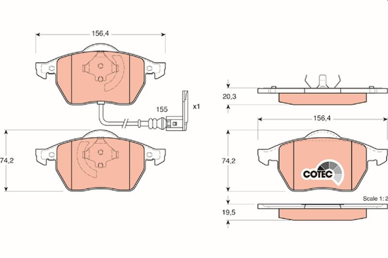 TRW GDB1403 Brake Pad Set, disc brake