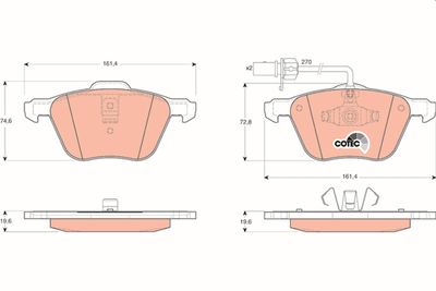 Brake Pad Set, disc brake TRW GDB1460