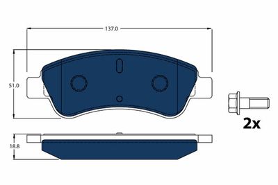 Brake Pad Set, disc brake TRW GDB1463BTE