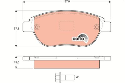 Brake Pad Set, disc brake TRW GDB1464