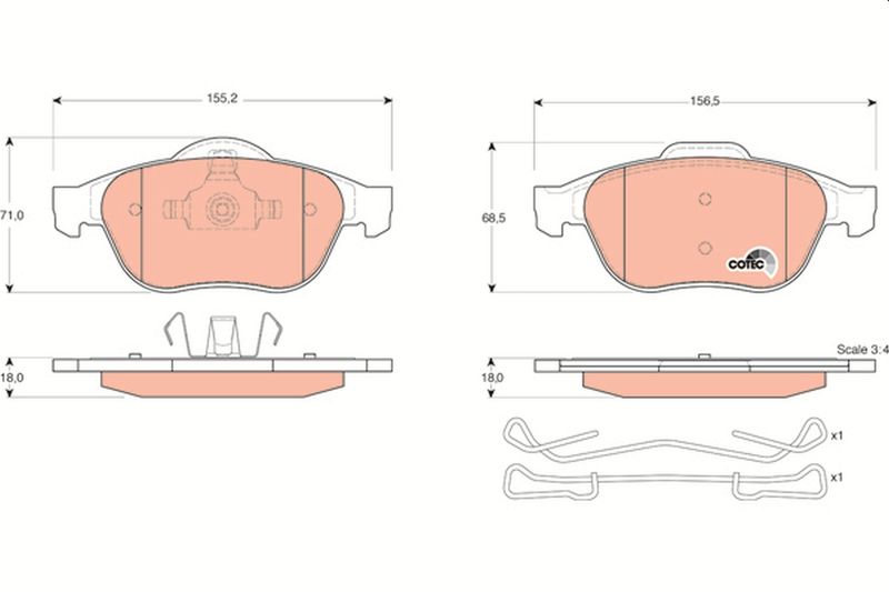 TRW GDB1468 Brake Pad Set, disc brake