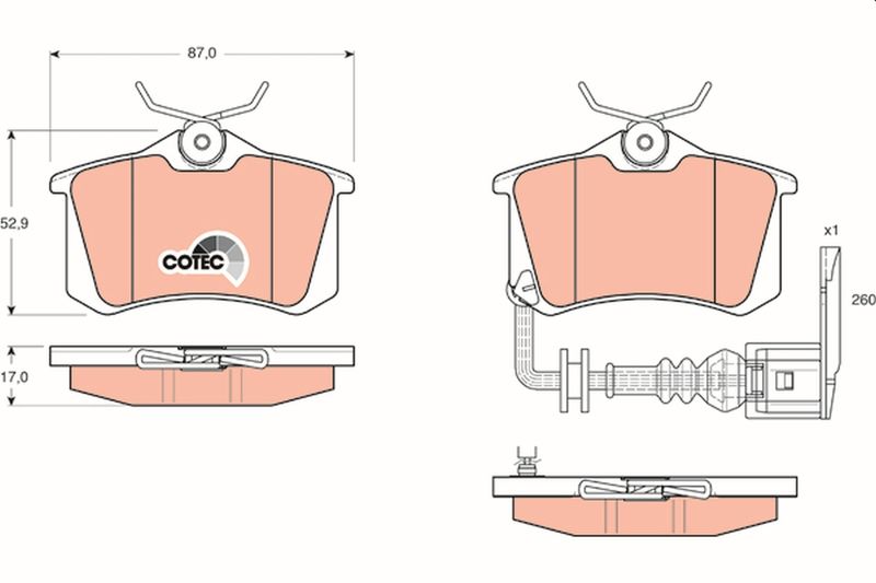 TRW GDB1475 Brake Pad Set, disc brake