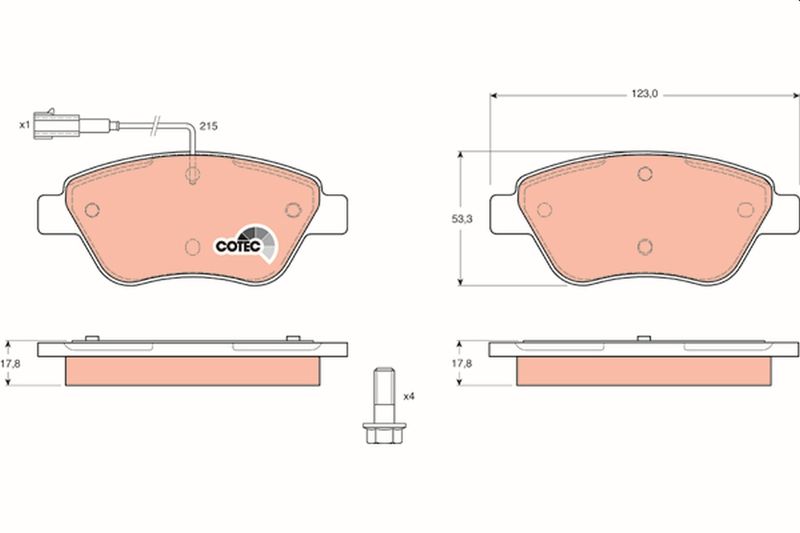 TRW GDB1482 Brake Pad Set, disc brake