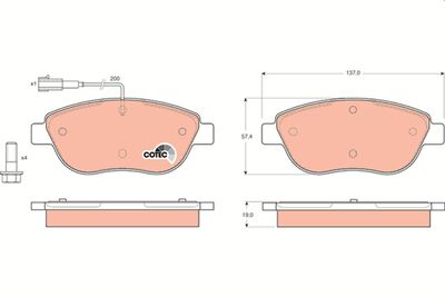 Brake Pad Set, disc brake TRW GDB1483