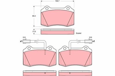 Brake Pad Set, disc brake TRW GDB1519