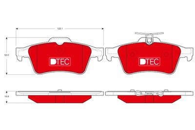 Brake Pad Set, disc brake TRW GDB1621DTE