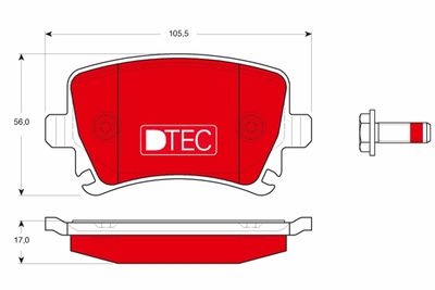 Brake Pad Set, disc brake TRW GDB1622DTE