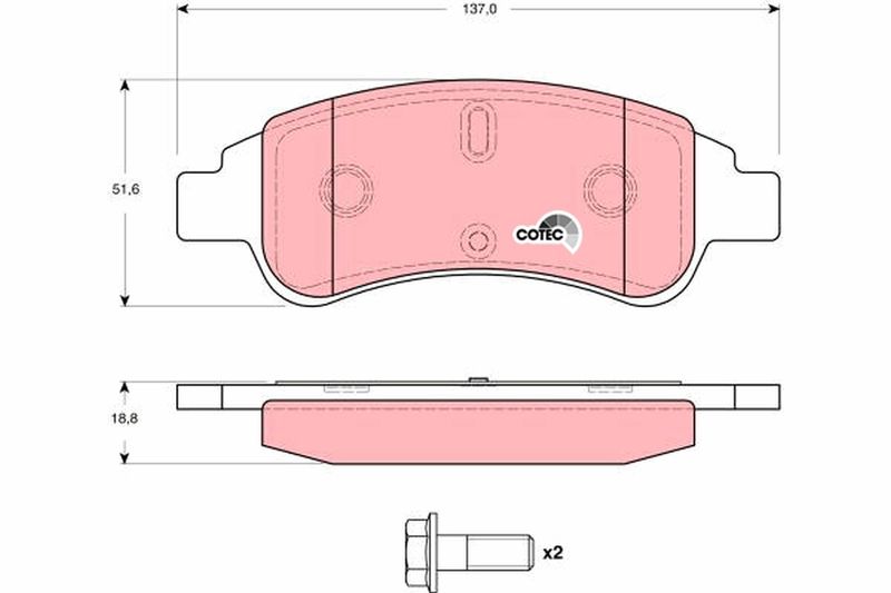 TRW GDB1623 Brake Pad Set, disc brake