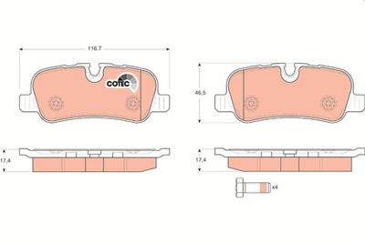 Brake Pad Set, disc brake TRW GDB1632