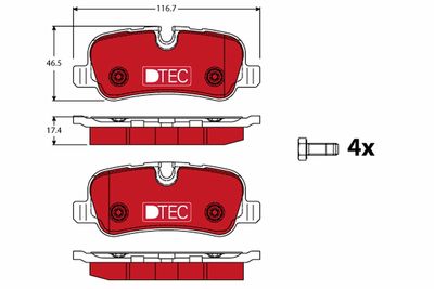 Brake Pad Set, disc brake TRW GDB1632DTE