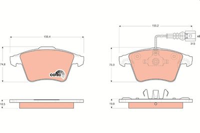 Brake Pad Set, disc brake TRW GDB1651