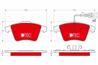 Brake Pad Set, disc brake TRW GDB1651DTE