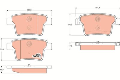 Brake Pad Set, disc brake TRW GDB1665