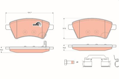 Brake Pad Set, disc brake TRW GDB1673