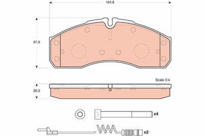 Brake Pad Set, disc brake TRW GDB1694