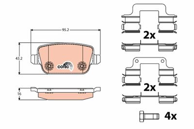 Brake Pad Set, disc brake TRW GDB1708