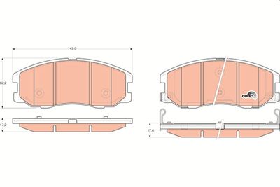 Brake Pad Set, disc brake TRW GDB1715