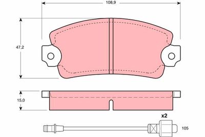 Brake Pad Set, disc brake TRW GDB172