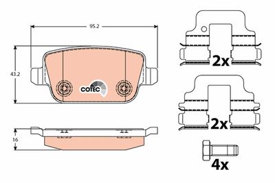 Brake Pad Set, disc brake TRW GDB1732