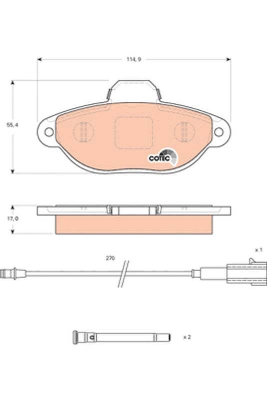 TRW GDB1745 Brake Pad Set, disc brake