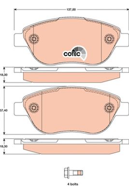 Brake Pad Set, disc brake TRW GDB1750