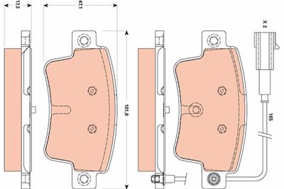 Brake Pad Set, disc brake TRW GDB1872