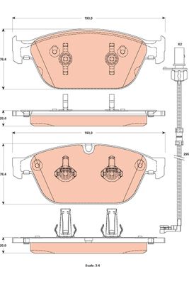 Brake Pad Set, disc brake TRW GDB1884