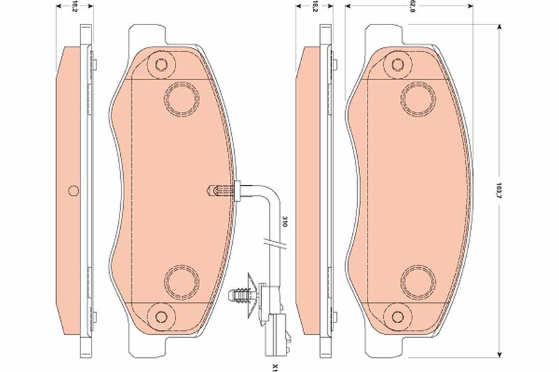 TRW GDB1885 Brake Pad Set, disc brake