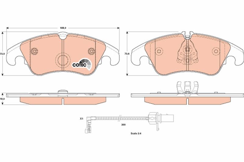 TRW GDB1908 Brake Pad Set, disc brake